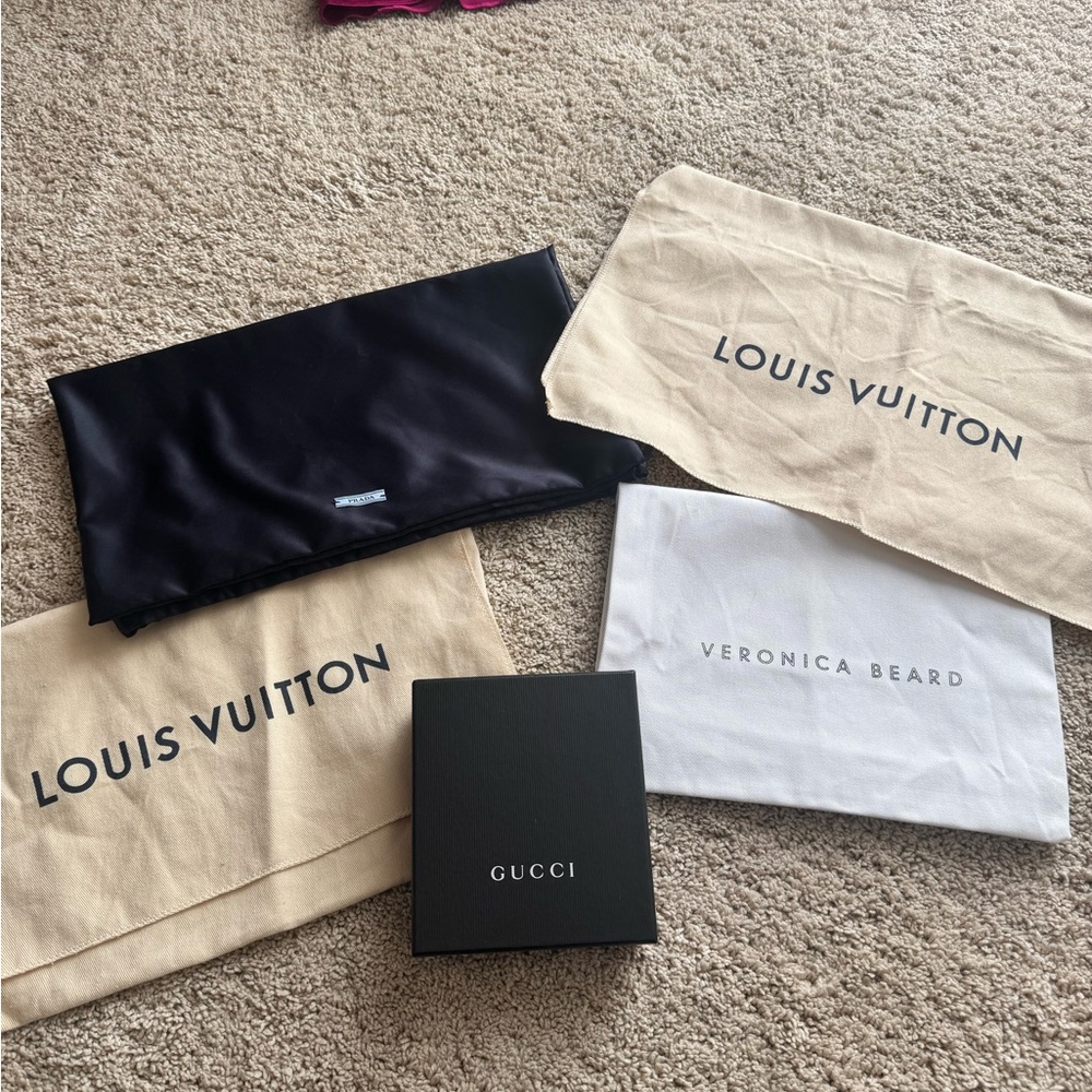 Luxury Dust Bags (Lot) with Louis Vuitton, Gucci & Prada